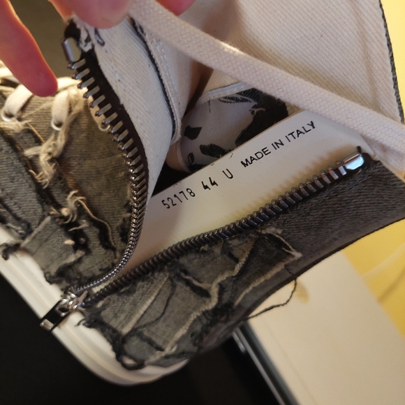 Rick Owens DRKSHDW Slashed Sneakers Mineral Pearl / Milk, size 11. - Picture 5 of 12